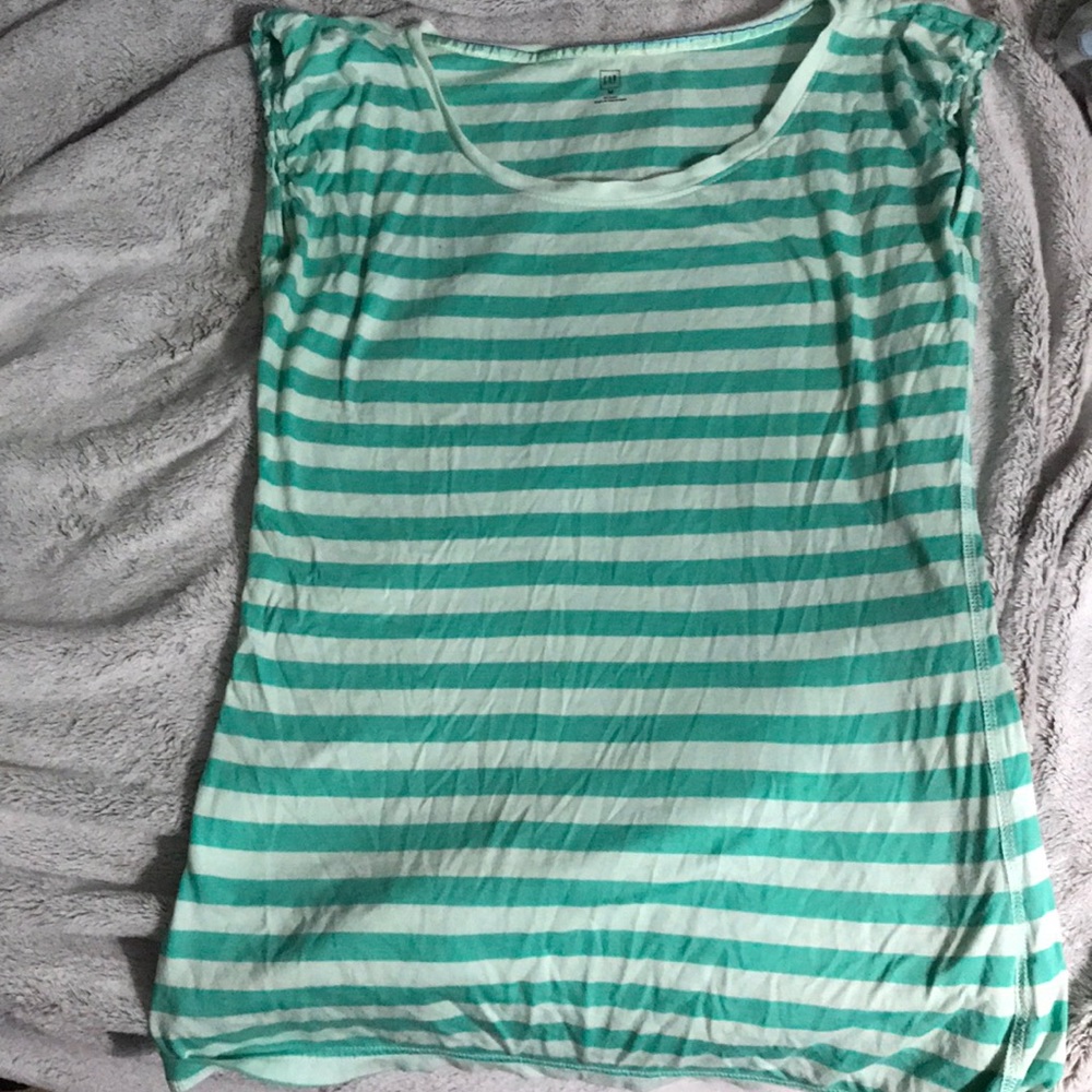 Mint green stripped Gap t shirt